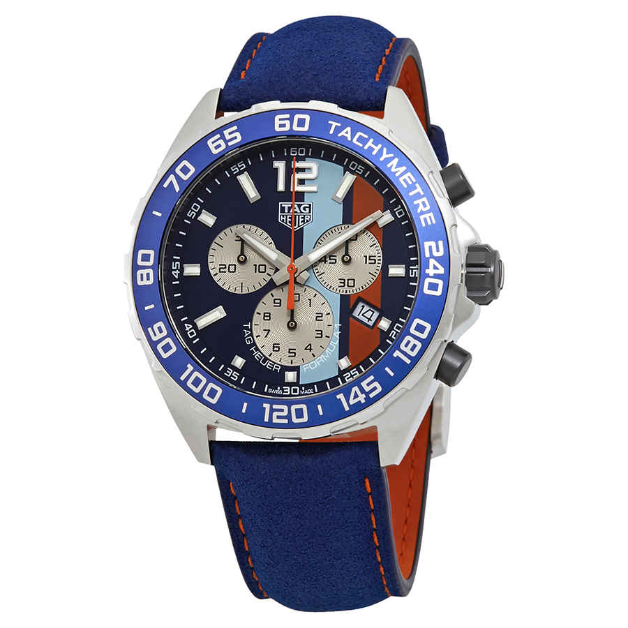 Shop Authentic Tag Heuer Formula 1 Gulf Edition Blue Dial Blue Leather Strap Watch for Men - CAZ101N.FC8243 - Luxxuri