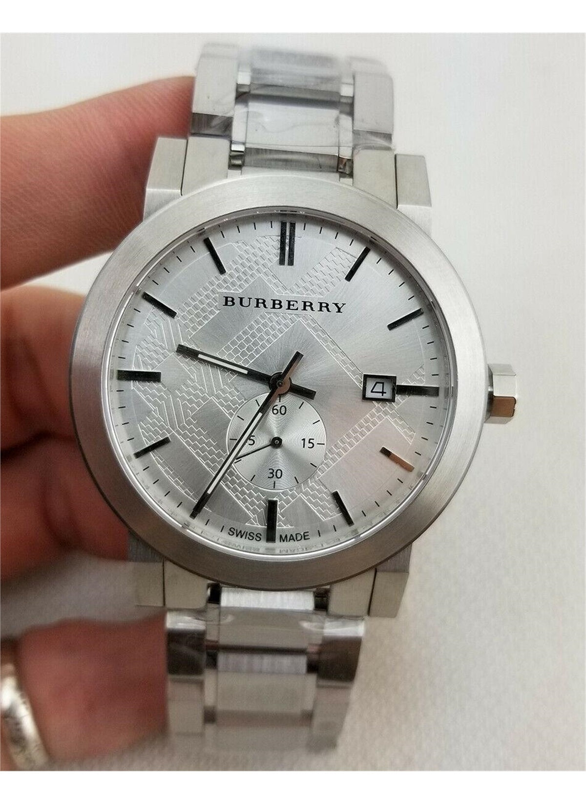 Shop Authentic Burberry The City Silver Dial Silver Steel Strap Watch for Men - BU9900 - Luxxuri