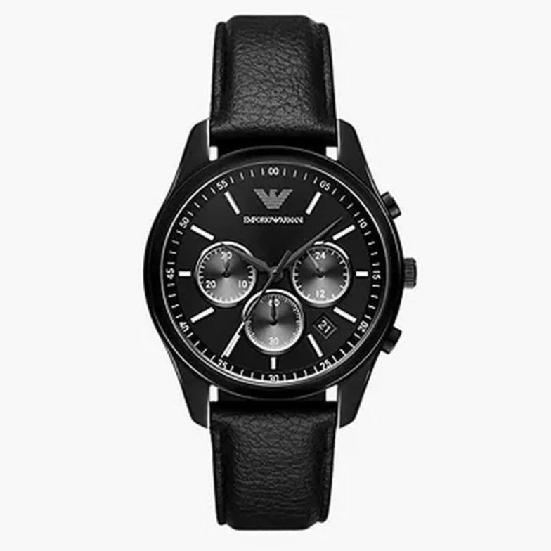 Shop Authentic Emporio Armani Antonio Chronograph Black Dial Black Leather Strap Watch for Men - AR11583 - Luxxuri