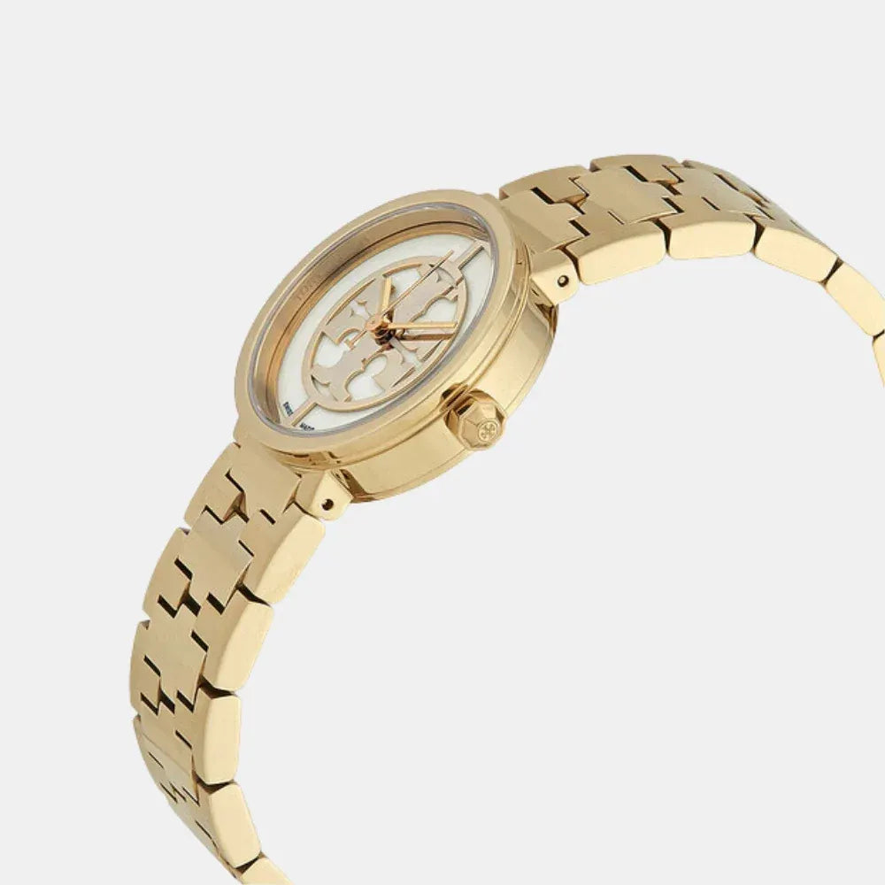 Tory Burch Reva Gold Dial Gold Steel Strap Watch for Women - TBW4011
