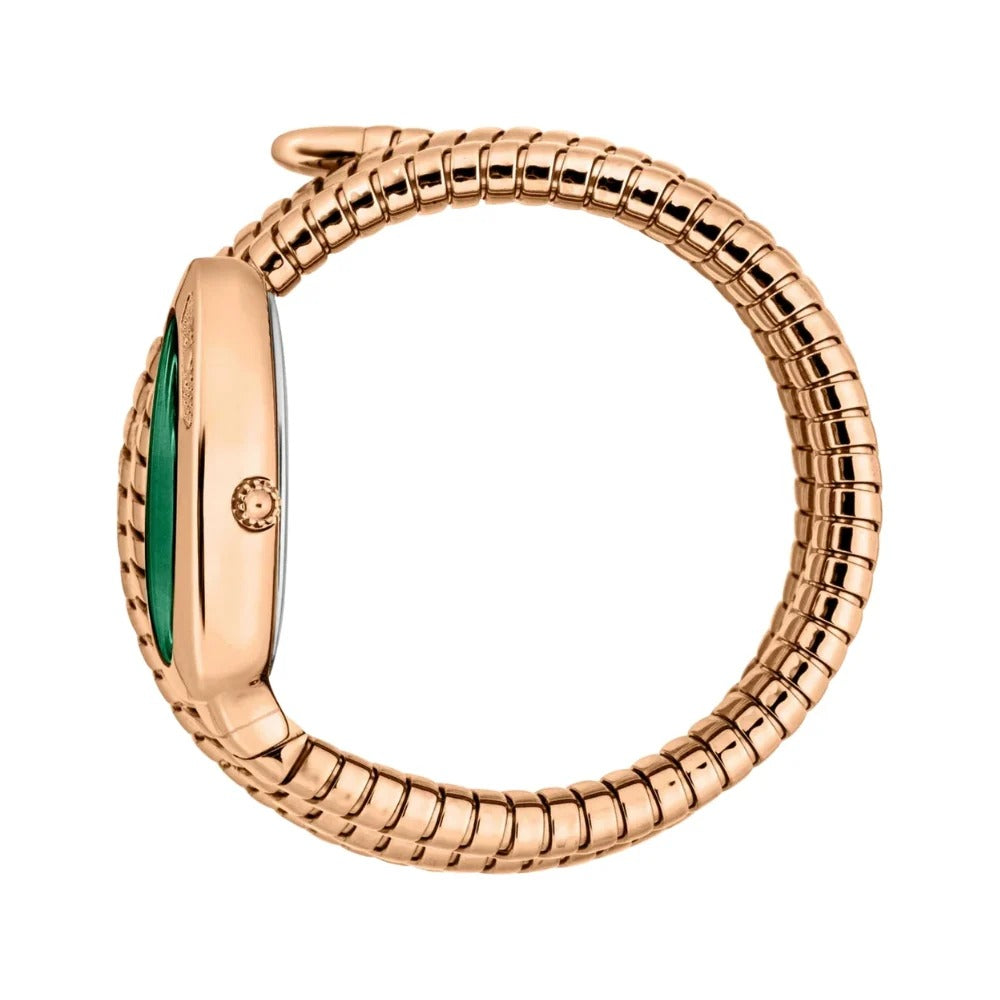 Just Cavalli Cosenza Green Dial Rose Gold Steel Strap Watch for Women - JC1L232M0045