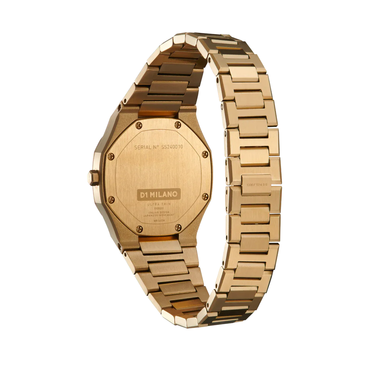 D1 Milano Ultra Thin Zephyr Gold Dial Gold Steel Strap Watch for Women - D1-UTBL31
