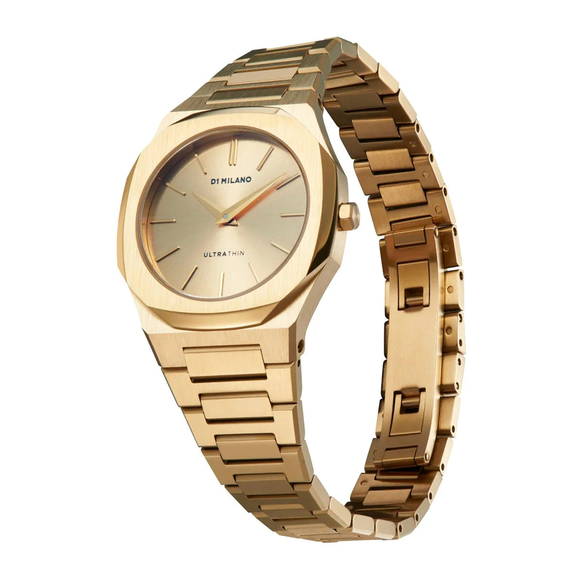 D1 Milano Ultra Thin Zephyr Gold Dial Gold Steel Strap Watch for Women - D1-UTBL31
