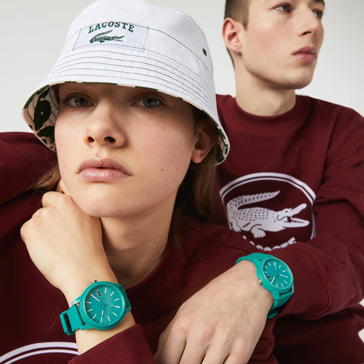 Lacoste 12.12 Cyan Green Dial Cyan Green Silicon Strap Watch for Men - 2011192
