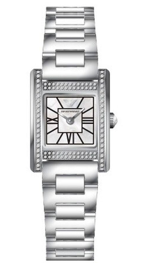 Shop Authentic Emporio Armani Genni Analog Mother of Pearl Dial Silver Steel Strap Watch for Women - AR11662 - Luxxuri