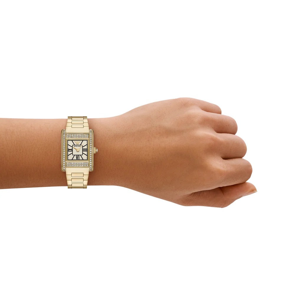 Shop Authentic Emporio Armani Genni Crystals Gold Dial Gold Steel Strap Watch for Women - AR11663 - Luxxuri
