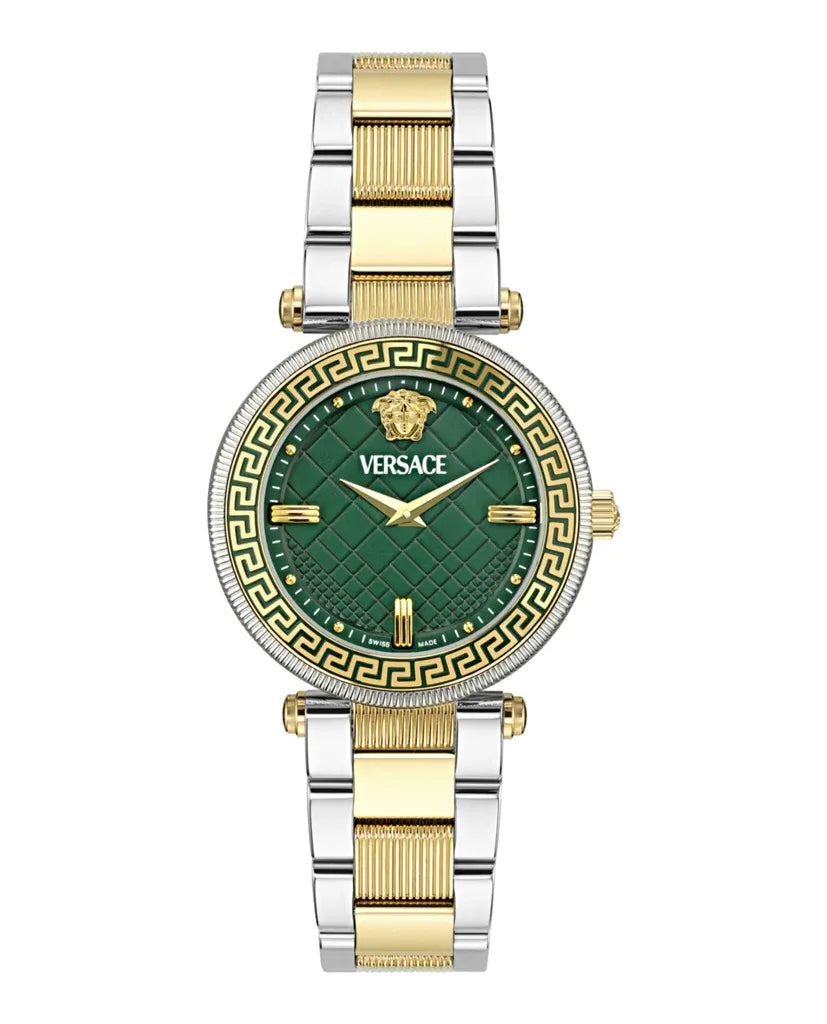Shop Authentic Versace Reve Analog Green Dial Two Tone Steel Strap Watch for Women - VE8B00524 - Luxxuri