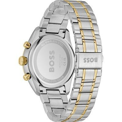 Hugo Boss Grand Prix Chronograph Green Dial Two Tone Steel Strap Watch for Men - 1514227