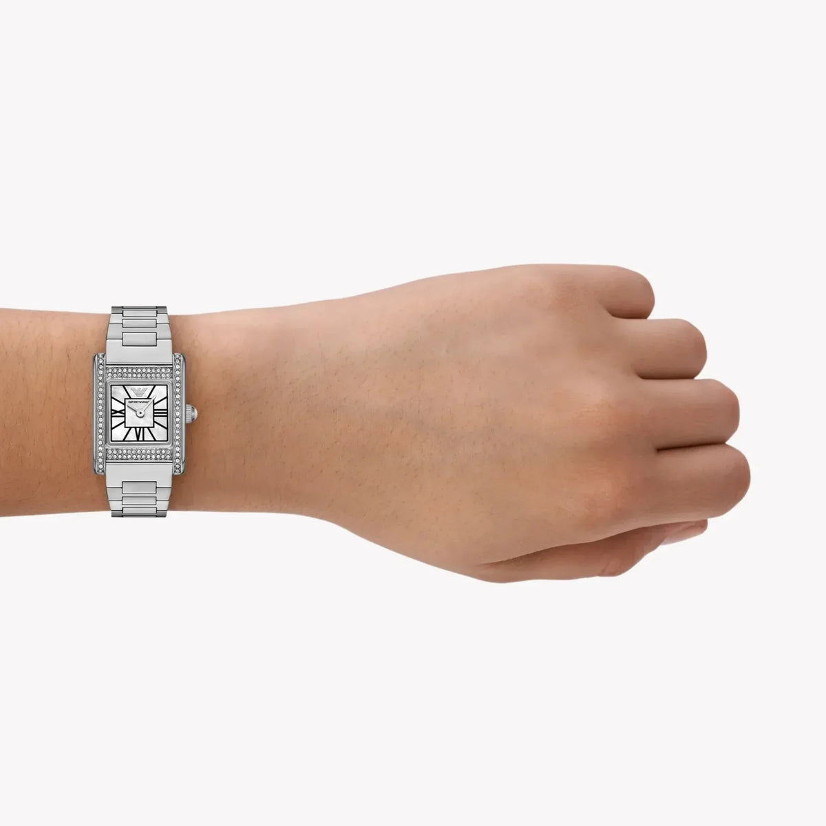 Shop Authentic Emporio Armani Genni Analog Mother of Pearl Dial Silver Steel Strap Watch for Women - AR11662 - Luxxuri