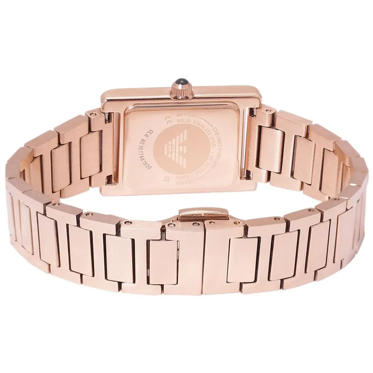 Emporio Armani Genni Green Dial Rose Gold Steel Strap Watch for Women - AR11641
