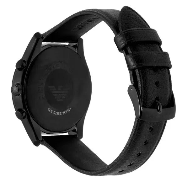 Shop Authentic Emporio Armani Antonio Chronograph Black Dial Black Leather Strap Watch for Men - AR11583 - Luxxuri