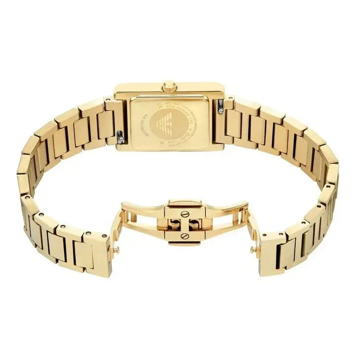 Shop Authentic Emporio Armani Genni Crystals Mother of Pearl Dial Gold Steel Strap Watch for Women - AR11659 - Luxxuri