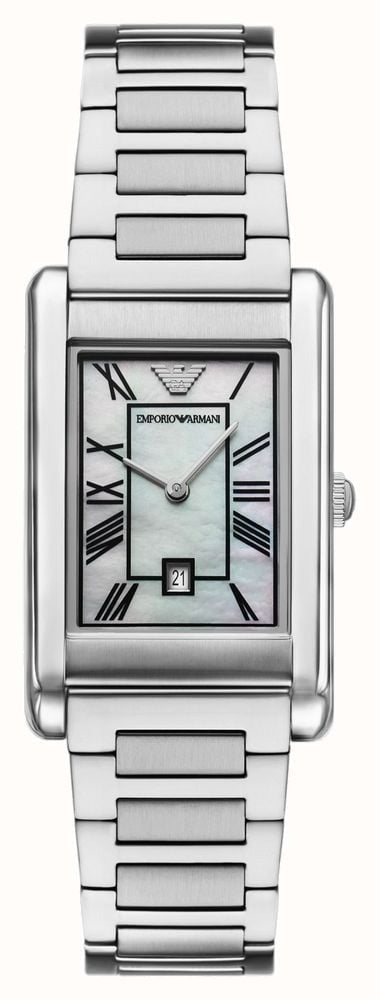 Emporio Armani Gino Mother of Pearl Dial Silver Steel Strap Watch for Men - AR11664