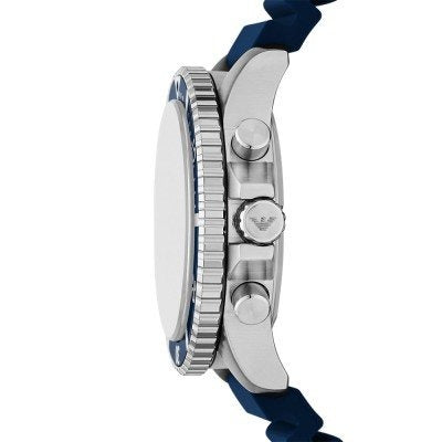 Shop Authentic Emporio Armani World Explorer Chronograph Blue Dial Blue Silicone Strap Watch for Men - AR11696 - Luxxuri