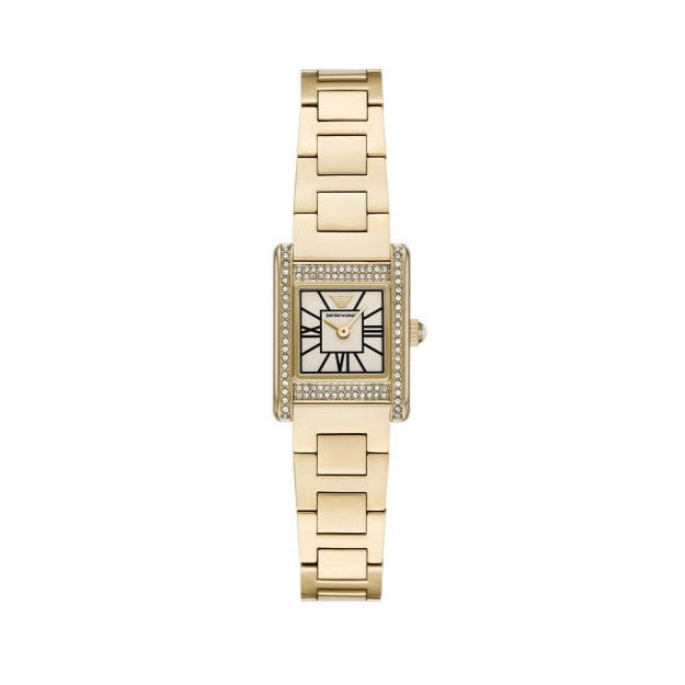 Shop Authentic Emporio Armani Genni Crystals Gold Dial Gold Steel Strap Watch for Women - AR11663 - Luxxuri