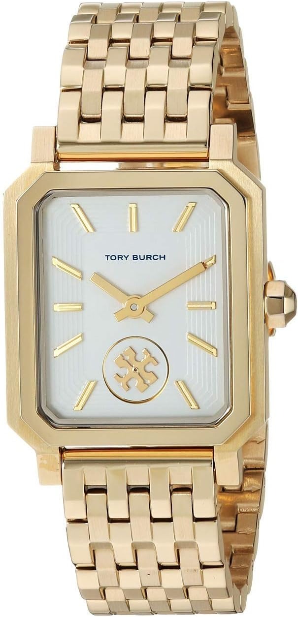 Tory Burch Robinson White Dial Gold Steel Strap Watch for Women - TBW1500
