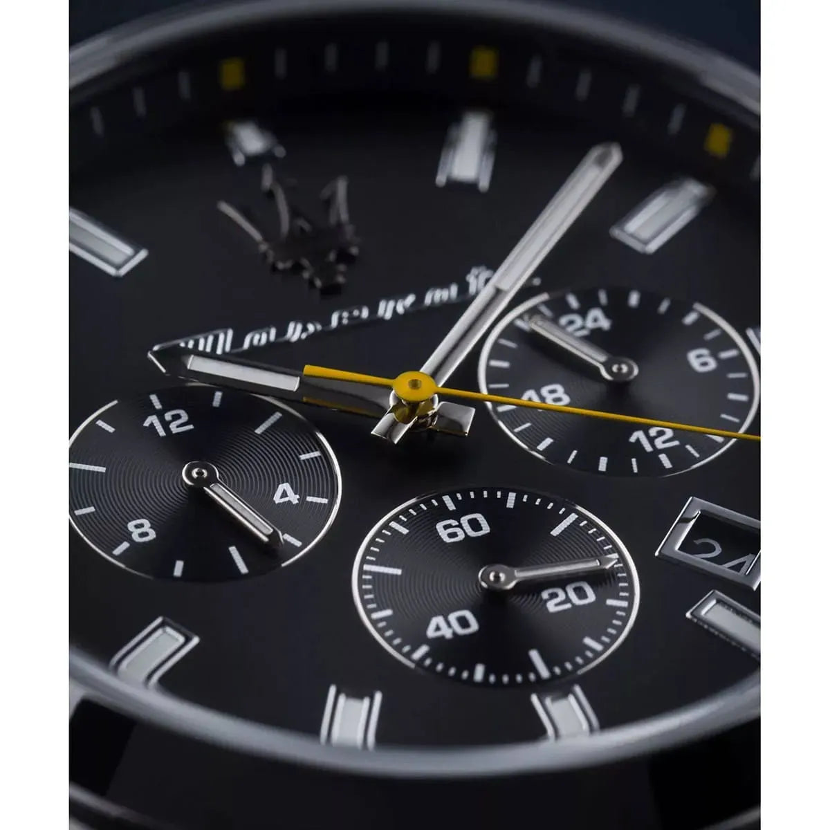 Maserati Attrazione Chronograph Black Dial Silver Steel Strap Watch for Men - R8853151010