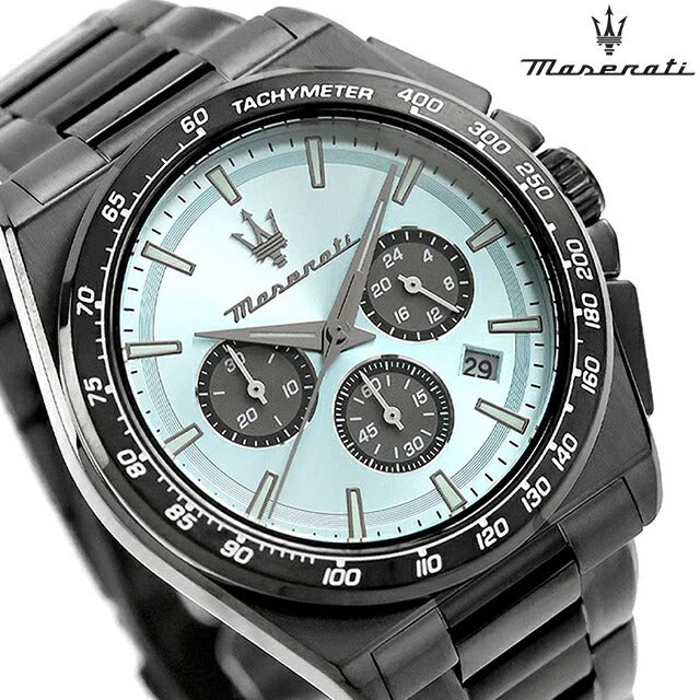 Maserati Velocità Chronograph Blue Dial Black Steel Strap Watch for Men - R8873652004