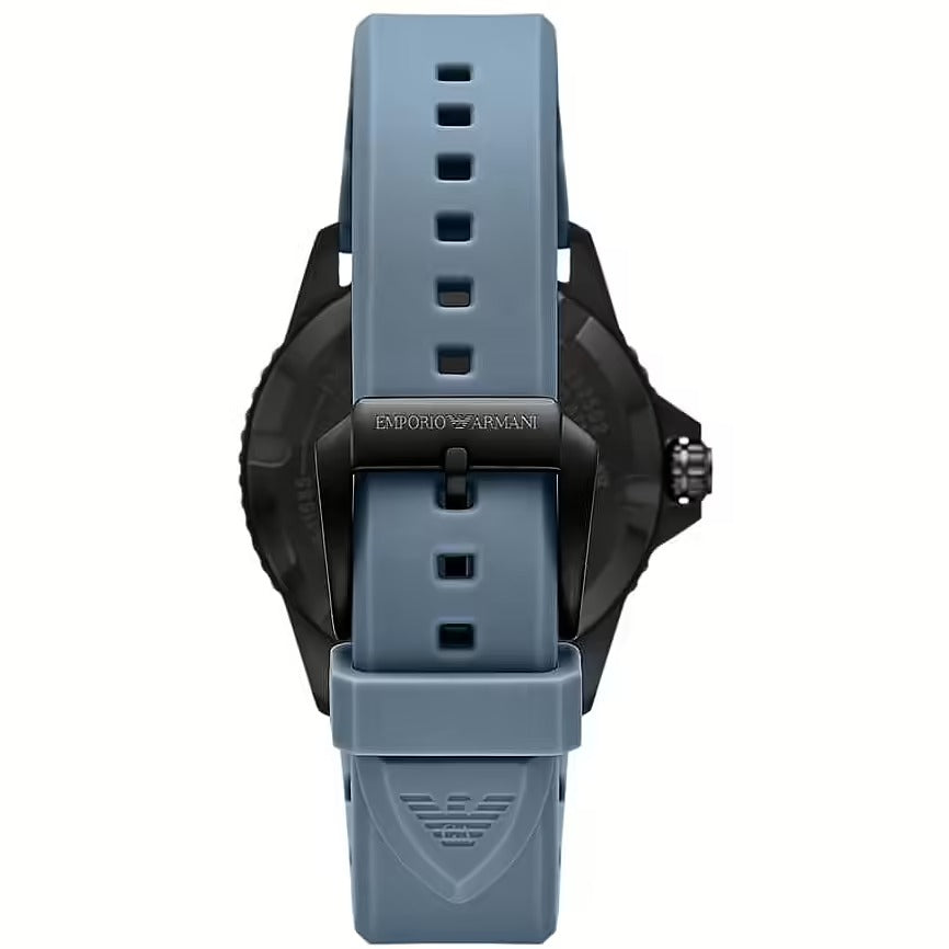 Emporio Armani Sea Explorer Divers Blue Dial Blue Silicone Strap Watch for Men - AR11685
