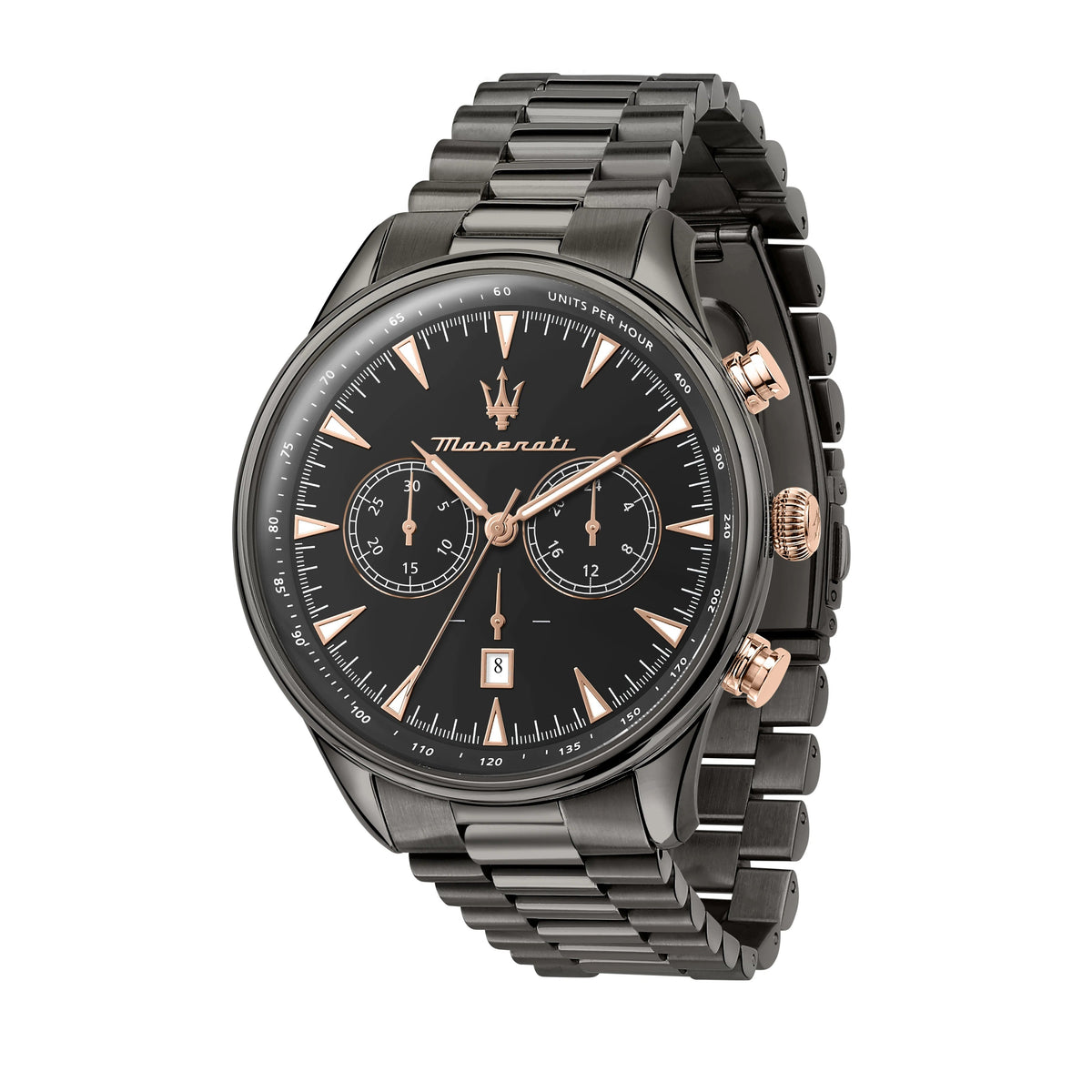 Maserati Tradizione Chronograph Black Dial Black Steel Strap Watch for Men - R8873646001