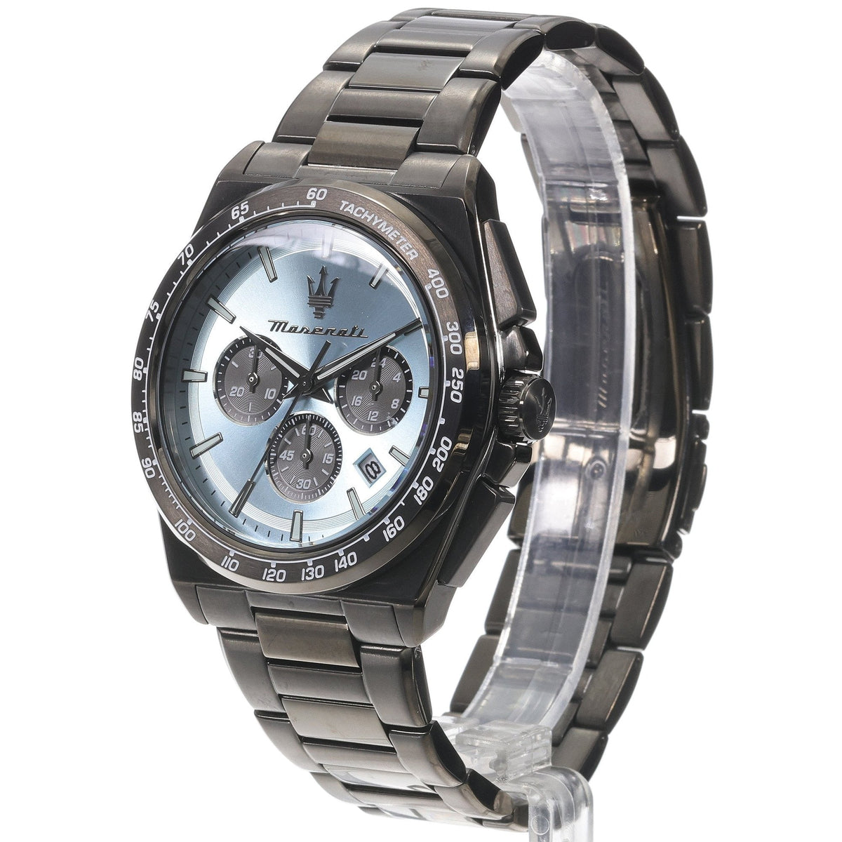 Maserati Velocità Chronograph Blue Dial Black Steel Strap Watch for Men - R8873652004