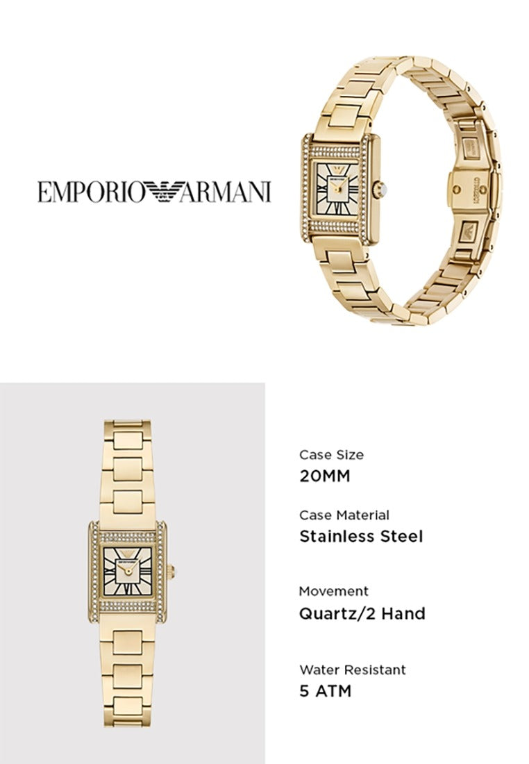 Shop Authentic Emporio Armani Genni Crystals Gold Dial Gold Steel Strap Watch for Women - AR11663 - Luxxuri