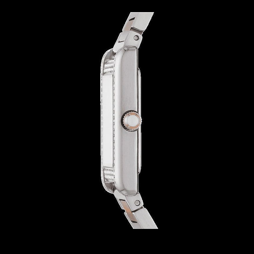 Emporio Armani Genni Mother of Pearl Dial Two Tone Steel Strap Watch for Women - AR11626