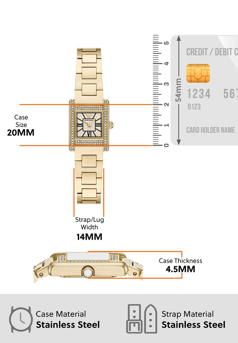 Shop Authentic Emporio Armani Genni Crystals Gold Dial Gold Steel Strap Watch for Women - AR11663 - Luxxuri