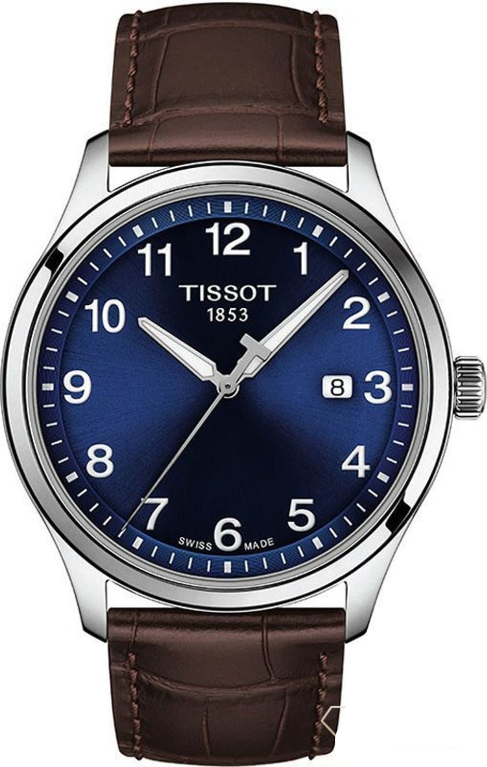 Tissot T-Sport Gent XL Blue Dial Brown Leather Strap Watch for Men - T116.410.16.047.00