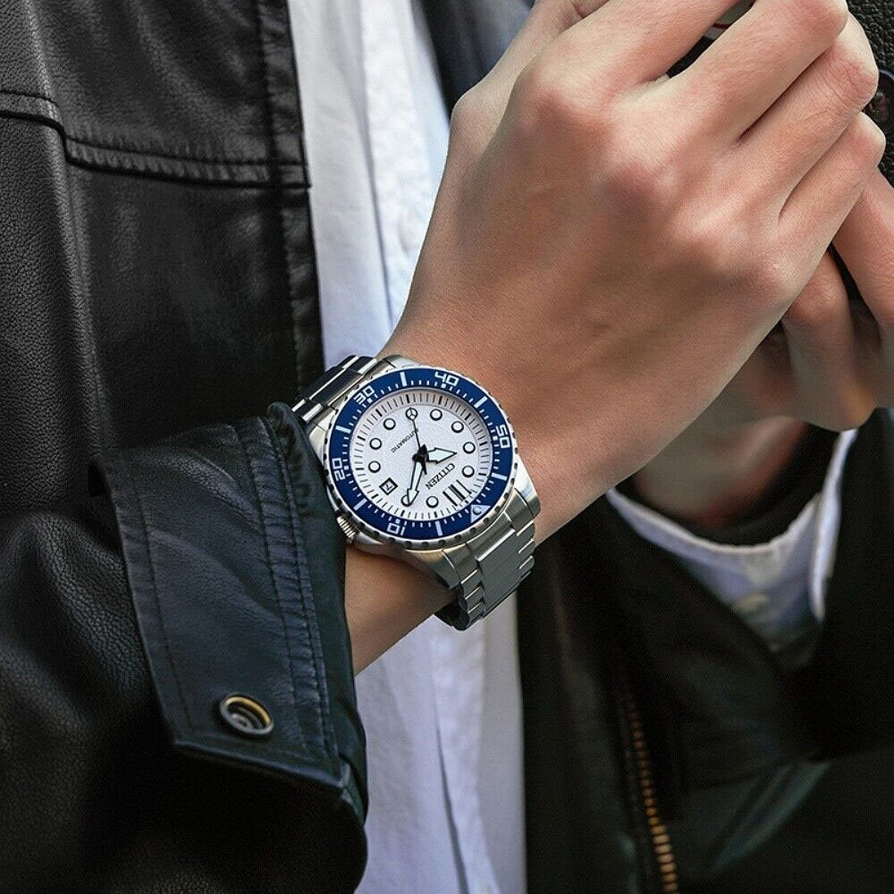 Citizen Mechanical Automatic White Dial Silver Steel Strap Watch for Men - NJ0171-81A