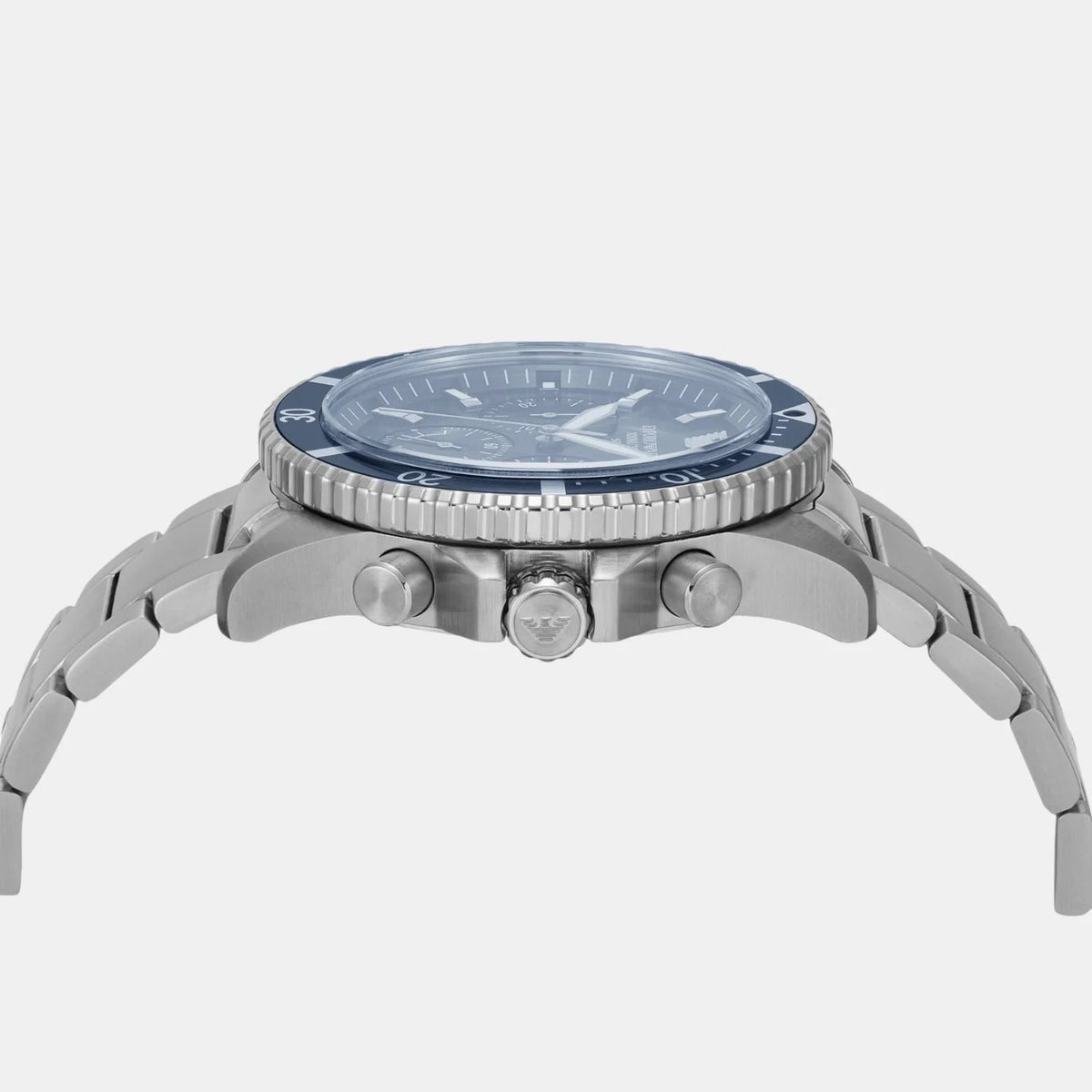 Shop Authentic Emporio Armani World Explorer Chronograph Blue Dial Silver Steel Strap Watch for Men - AR11681 - Luxxuri