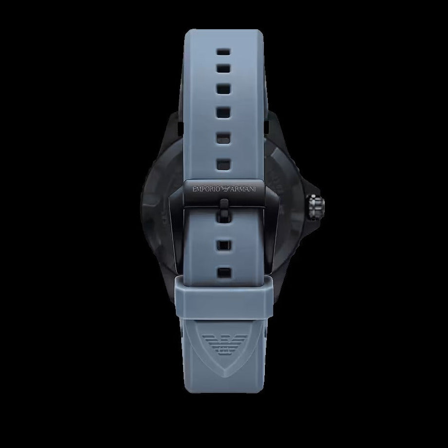 Emporio Armani Sea Explorer Divers Blue Dial Blue Silicone Strap Watch for Men - AR11685