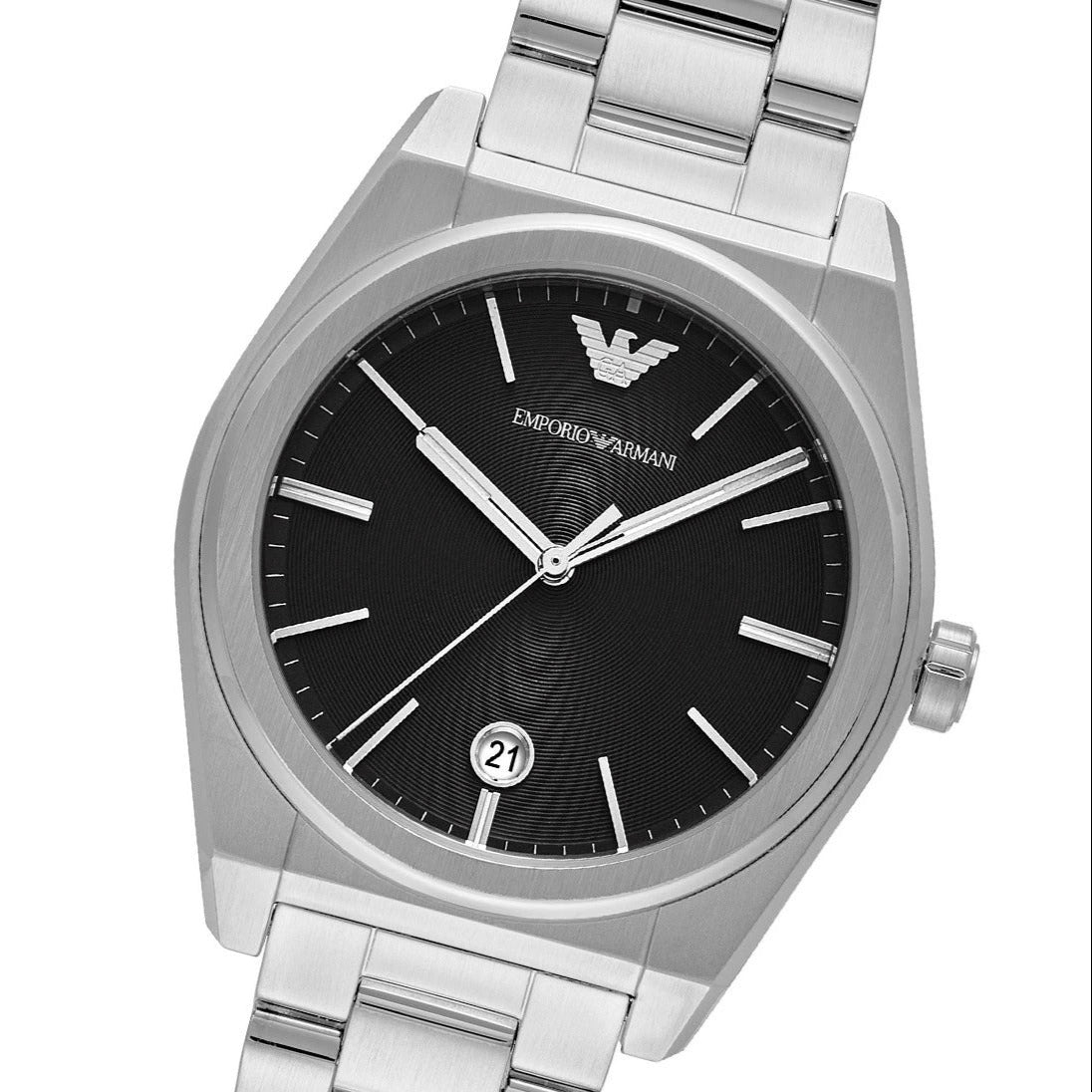 Shop Authentic Emporio Armani Frederico Analog Black Dial Silver Steel Strap Watch for Men - AR11622 - Luxxuri