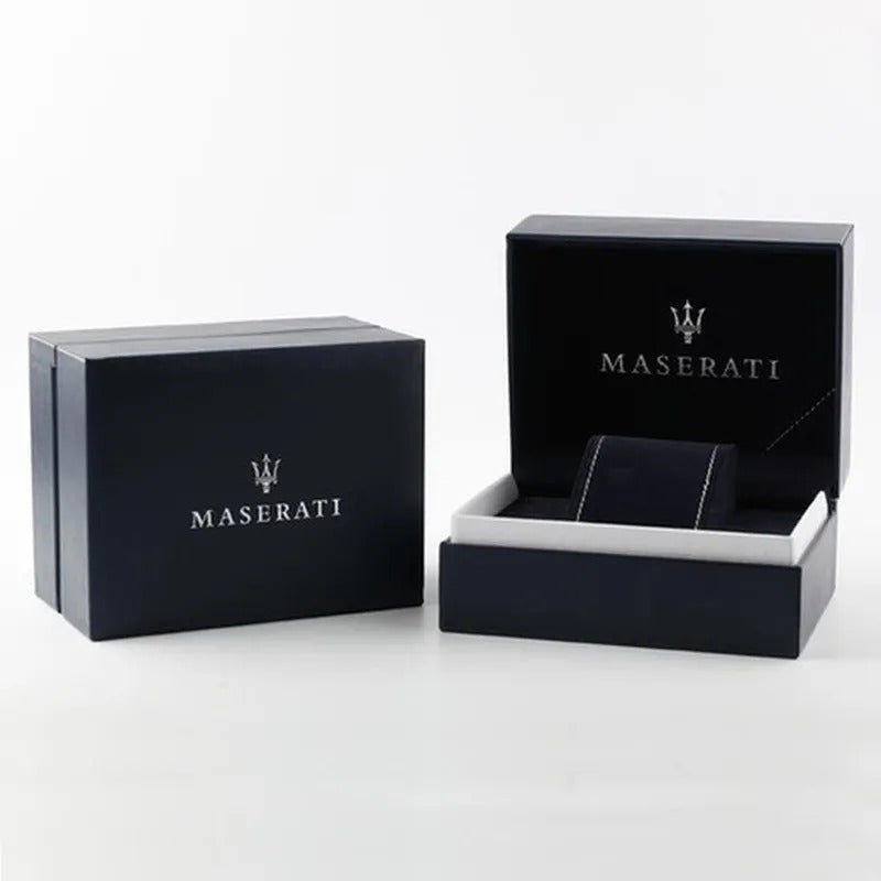 Maserati Attrazione Chronograph Black Dial Silver Steel Strap Watch for Men - R8853151010