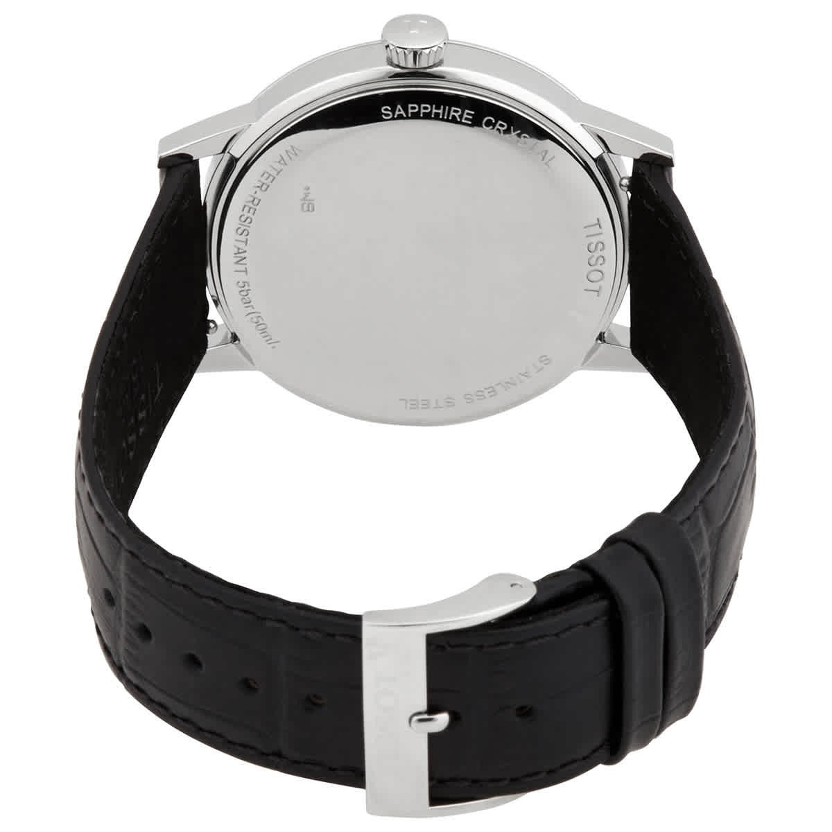 Tissot T Classic Dream Quartz Black Dial Black Leather Strap Watch for Men - T129.410.16.053.00