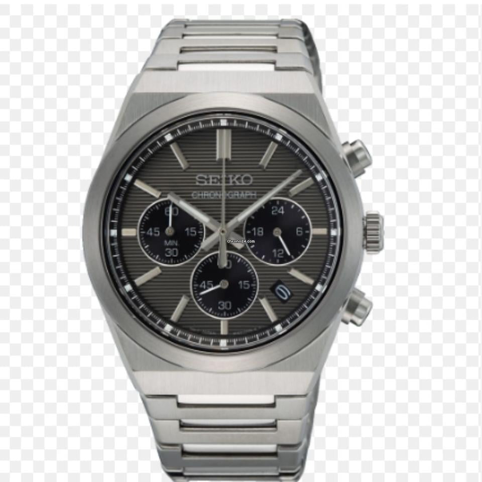 Seiko Conceptual Chronograph Grey Dial Silver Steel Strap Watch for Men - SSB455P1