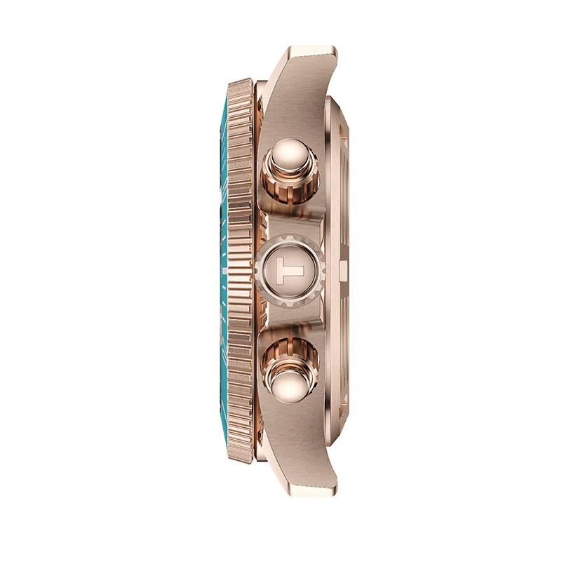 Tissot Seastar 1000 Chronograph Turqouise Dial Turqouise Rubber Strap Watch for Women - T120.217.37.041.00