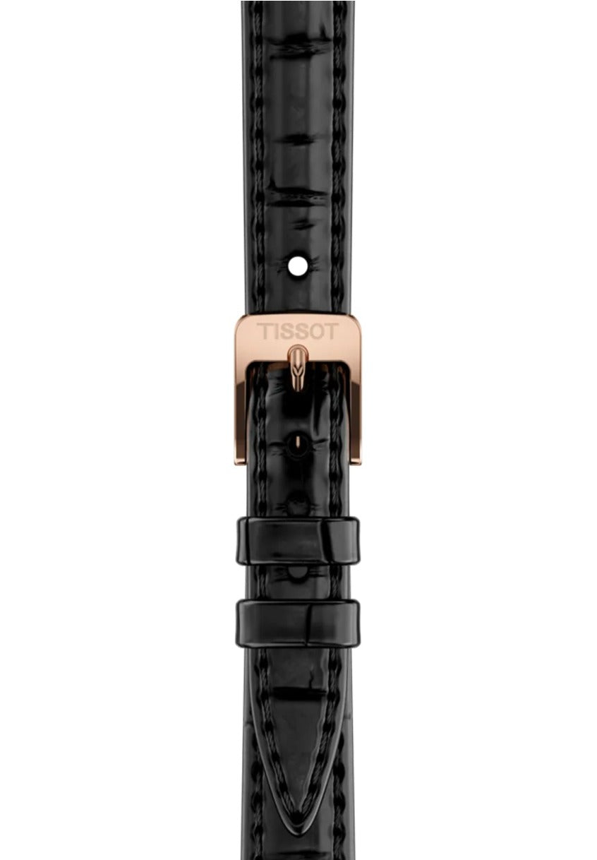 Tissot SRV White Mother of Pearl Dial Black Leather Strap Watch for Women - T160.110.36.113.00