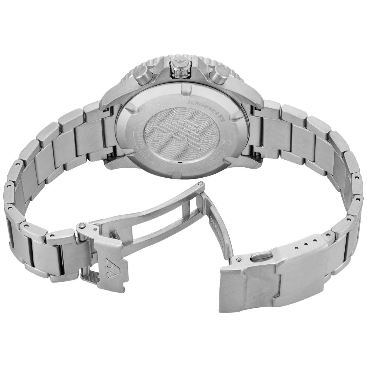 Shop Authentic Emporio Armani World Explorer Chronograph Blue Dial Silver Steel Strap Watch for Men - AR11681 - Luxxuri