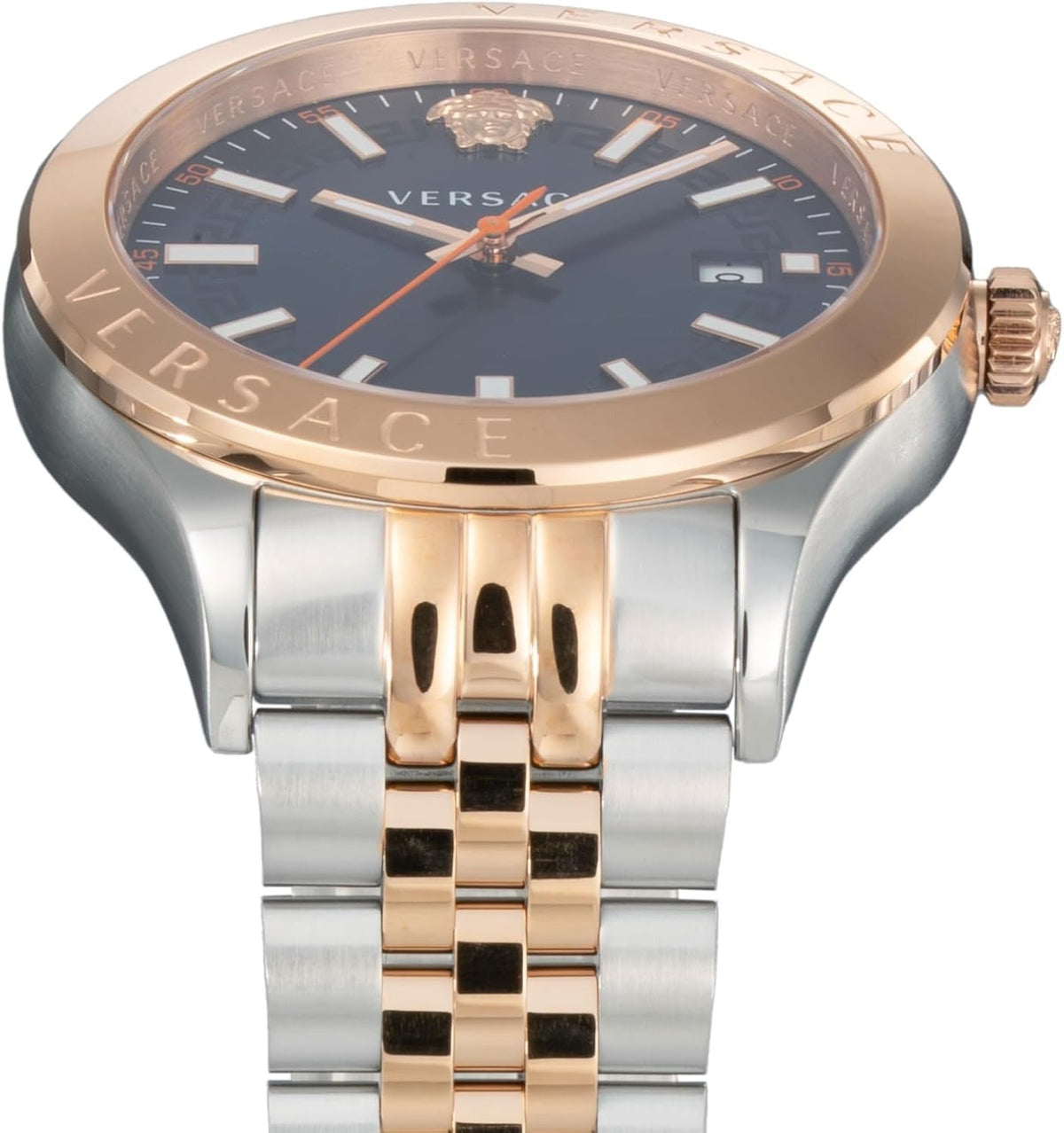Shop Authentic Versace Hellenyium Blue Dial Two Tone Steel Strap Watch for Men - VEVK01424 - Luxxuri