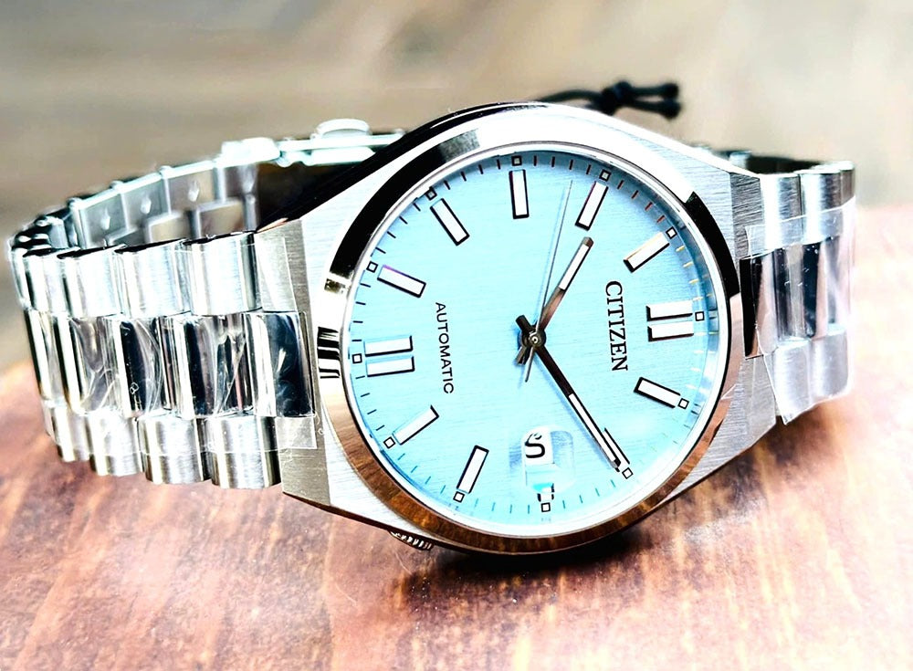 Citizen Tsuyosa Automatic Turquoise Blue Dial Silver Steel Strap Watch for Men - NJ0151-53L