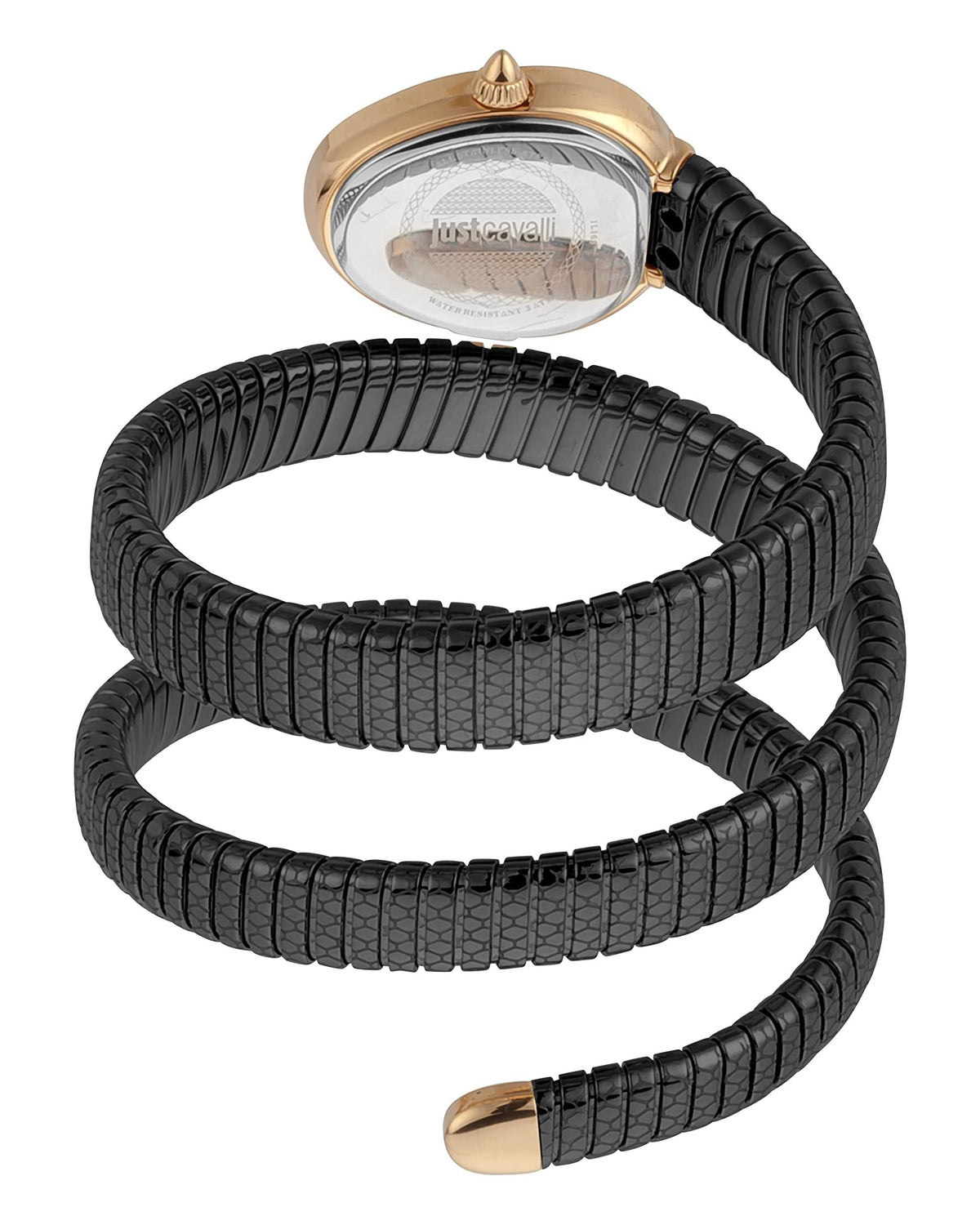 Just Cavalli Doppio Black Dial Black Steel Strap Watch for Women - JC1L163M0045