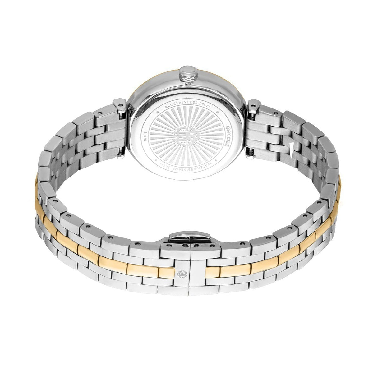 Just Cavalli Chiarezza Snake Core Green Dial Two Tone Steel Strap Watch for Women - RC5L078M0065