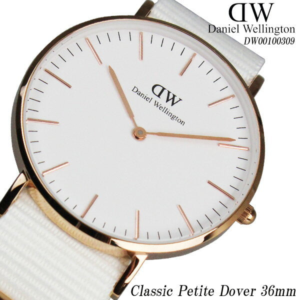 Shop Authentic Daniel Wellington Classic Dover White Dial White Nylon Strap Watch For Women - DW00100309 - Luxxuri