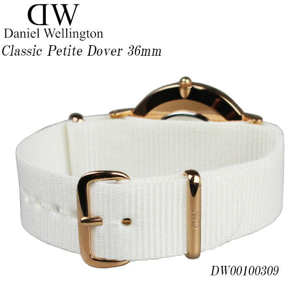 Shop Authentic Daniel Wellington Classic Dover White Dial White Nylon Strap Watch For Women - DW00100309 - Luxxuri