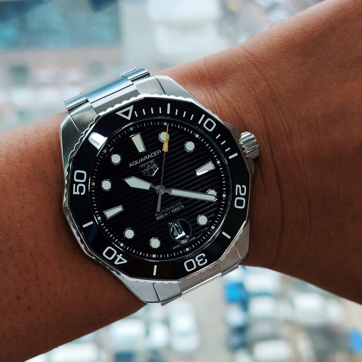 Shop Authentic Tag Heuer Aquaracer Professional 300 Automatic Black Dial Silver Steel Strap Watch for Men - WBP201A.BA0632 - Luxxuri