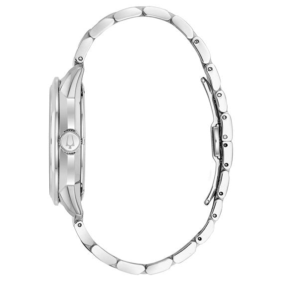 Shop Authentic Bulova BVA Series Dual Aperture Silver Dial Silver Steel Strap Watch for Men - 96A118 - Luxxuri