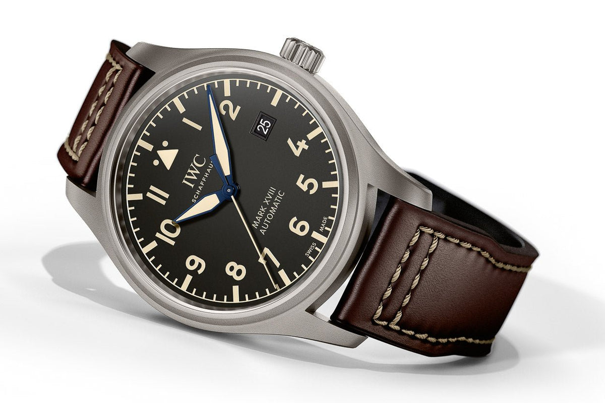 Shop Authentic IWC Pilot's Watch Mark XVIII 40mm Black Dial Brown Leather Strap Watch for Men - IW327006 - Luxxuri
