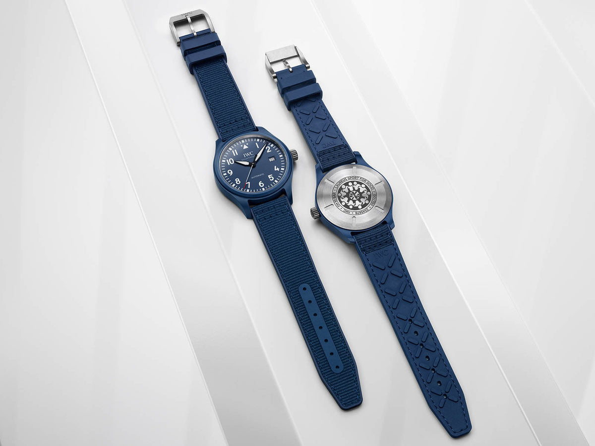 Shop Authentic IWC Pilot’s Watch Automatic "Laureus Sport for Good" Edition Blue Dial Blue Nylon Strap Watch for Men - IW328101 - Luxxuri