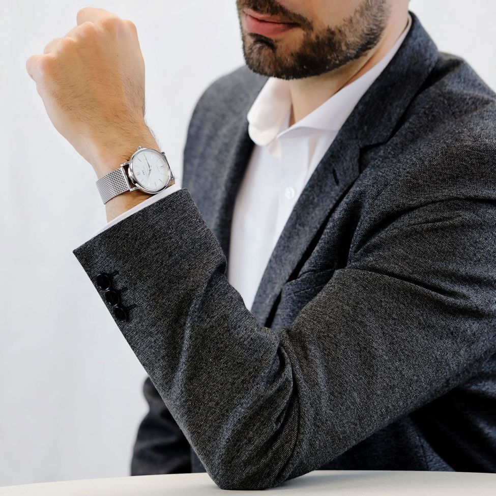 Shop Authentic IWC Portofino Automatic White Dial Silver Mesh Bracelet Watch for Men - IW356505 - Luxxuri